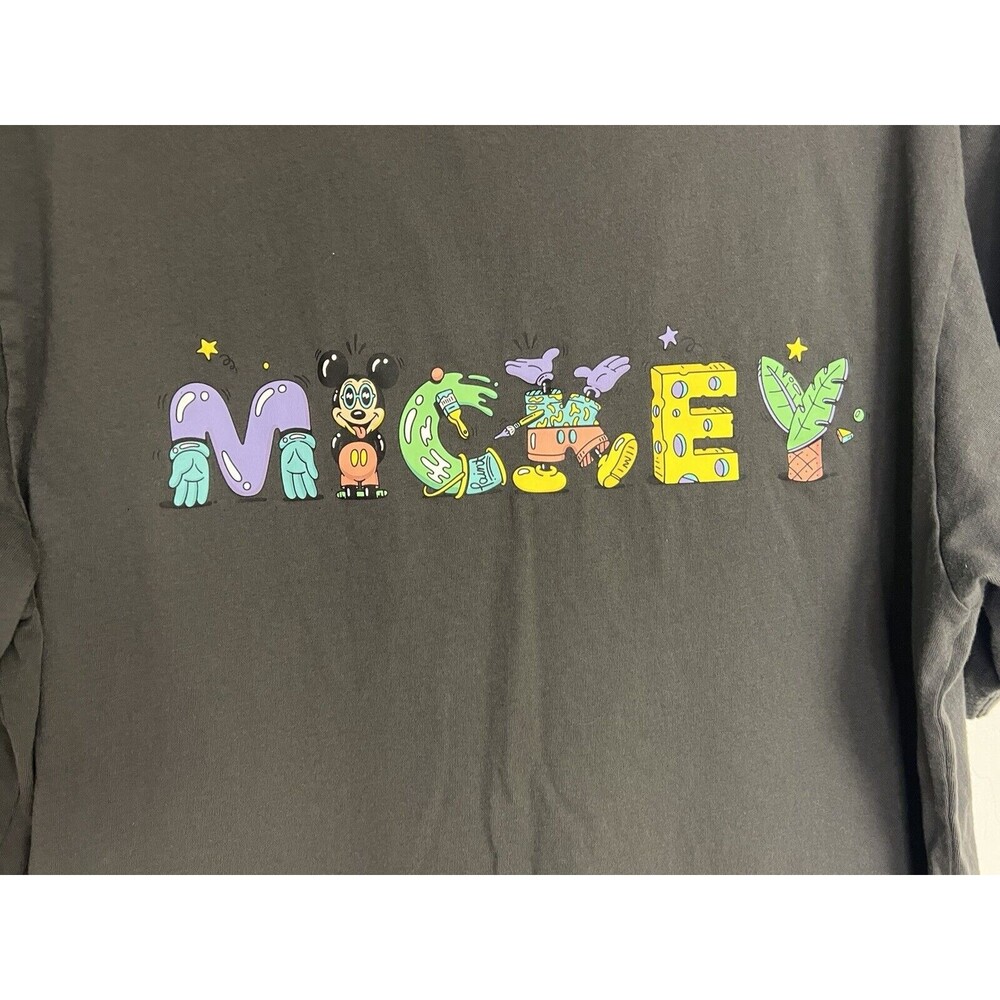 Uniqlo UT x Disney Mickey Mouse Gray T-Shirt Size Large S. Harrington STAINS - Picture 4 of 10